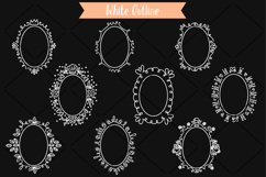 White Oval Doodle Frames | Hand Drawn Round Border Product Image 2