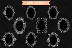 White Oval Doodle Frames | Hand Drawn Round Border Product Image 4
