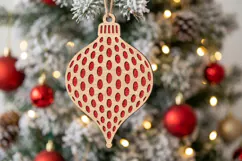Oval Pattern Christmas Ornament SVG Wood Laser Cut Product Image 1