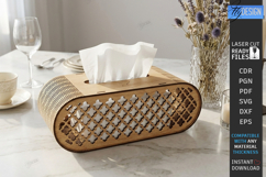 Oval Wooden Tissue Box Cover Laser Cut Bundle | Floral SVG Product Image 12