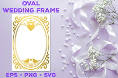 Oval Wedding Frame SVG, Wedding Monogram SVG Product Image 1