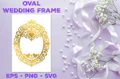 Oval Wedding Frame SVG, Wedding Monogram SVG Product Image 1