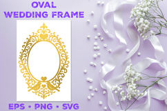 Oval Wedding Frame SVG, Wedding Monogram SVG Product Image 1