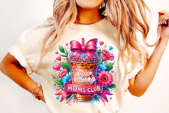 Over Caffeinated Moms Club PNG, Sarcastic PNG, Funny Mom PNG Product Image 1
