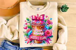 Over Caffeinated Moms Club PNG, Sarcastic PNG, Funny Mom PNG Product Image 3