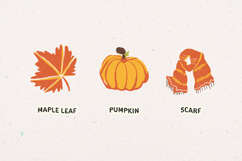 Yellow Pumpkin Cute Hand Drawn Autumn Illustration Set Product Image 3