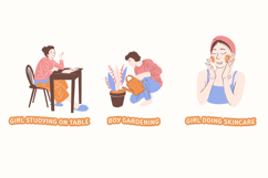 Chilling Daily Home Activity Illustration Set Product Image 2