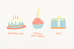 Softy Hand Drawn Birthday Illustration Set Product Image 2