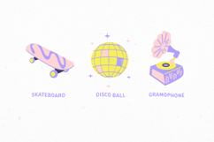 Funky Retro Items Illustration Set Product Image 3