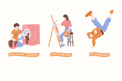 Chilling Daily Home Activity Illustration Set Product Image 3