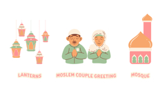 Pastel Moslem Illustration Set Product Image 3
