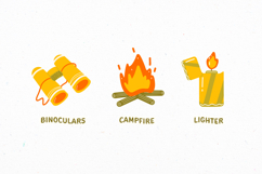 Yellow and Red Cute Summer Camp Illustration Set Product Image 3