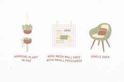 Calming Aesthetic Room Decoration Illustration Set Product Image 3