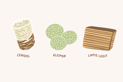 Tasty Indonesian Traditional Street Food Illustration Set Product Image 3