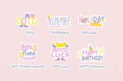 Fun Wordy Handwriting Typography Sticker Illustration Set Product Image 4