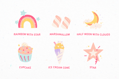 Fantasy Pastel Cute and Playful Unicorn Illustration Set Product Image 5