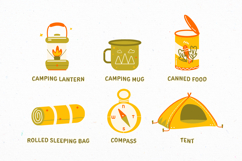 Yellow and Red Cute Summer Camp Illustration Set Product Image 4
