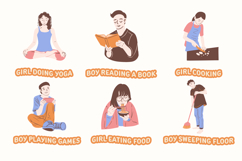 Chilling Daily Home Activity Illustration Set Product Image 4