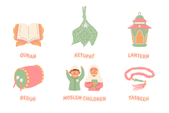 Pastel Moslem Illustration Set Product Image 4