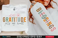 Gratitude Fills My Heart Sleeve SVG, Inspirational SVG Product Image 1