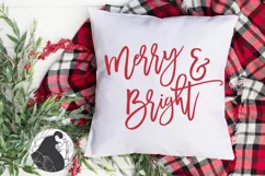 Merry and Bright SVG, Farmhouse Christmas Sign Cut File Product Image 3