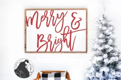 Merry and Bright SVG, Farmhouse Christmas Sign Cut File Product Image 1
