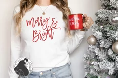 Merry and Bright SVG, Farmhouse Christmas Sign Cut File Product Image 2