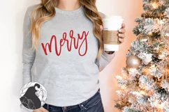 Merry SVG, Farmhouse Christmas Sign Cut File Product Image 3