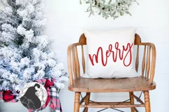 Merry SVG, Farmhouse Christmas Sign Cut File Product Image 2