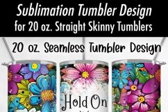 Overthink This -Bright Floral 20 oz Sublimation Tumbler Wrap Product Image 4