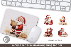 Mouse Pad Watercolor Overworked Santa Product Image 1