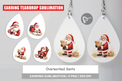 Earring Watercolor Overworked Santa Product Image 1