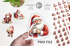 Sticker Watercolor Overworked Santa Product Image 1