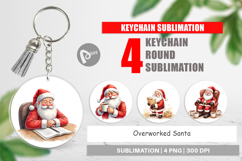 Keychain Watercolor Overworked Santa Product Image 1