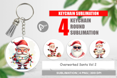 Keychain Watercolor Overworked Santa Product Image 1