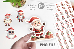 Sticker Watercolor Overworked Santa Product Image 1