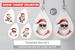 Earring Watercolor Overworked Santa Product Image 1