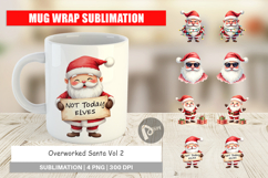 Mug Wrap Watercolor Overworked Santa Product Image 1
