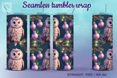 Cute Chistmas Owls Tumbler Sublimation, 20 oz Tumbler Wrap Product Image 1