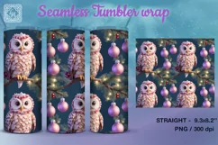 Cute Chistmas Owls Tumbler Sublimation, 20 oz Tumbler Wrap Product Image 2
