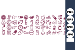Nutrition Supplement Icon Clipart Set for Health Designs Product Image 1