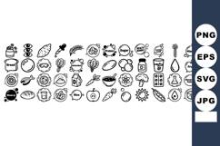 Hand Drawn Healthy Food Icons Bundle for Wellness Product Image 1