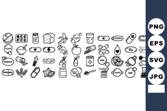 Health Supplement Icon Clipart Set For Wellness Designs Product Image 1