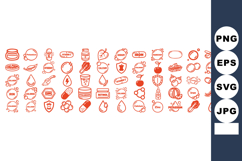 Hand Drawn Vitamin And Mineral Icons Bundle Product Image 1