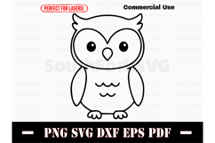 Cute Baby Owl Doodle Design SVG PNG DXF EPS PDF Product Image 1