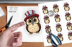 Owl Patriotic Sticker Product Image 1