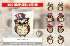 Mug Wrap Owl Patriotic Product Image 1