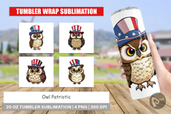 Tumbler Owl Patriotic Product Image 1