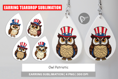 Earring Owl Patriotic Product Image 1