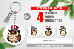Keychain Owl Patriotic Product Image 1